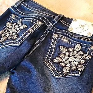 Miss me snowflake embellished jeans